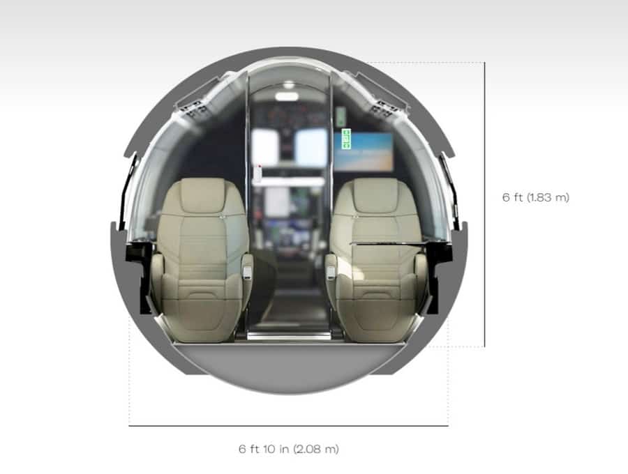 Embraer Legacy 500 cabin dimensions