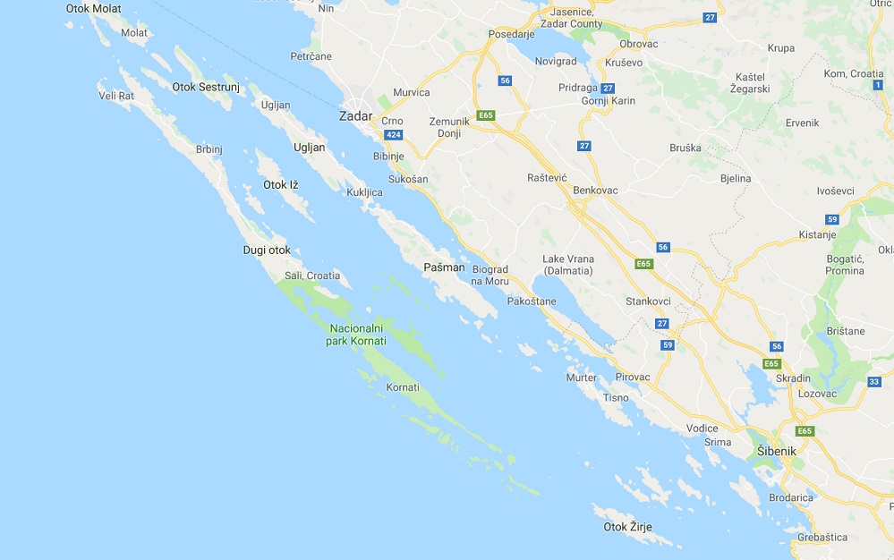 Map of Kornati islands