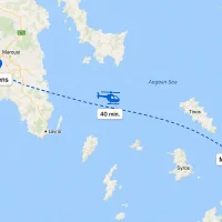 Athens to Mykonos helicopter transfer services