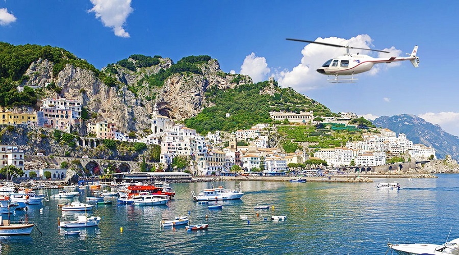 Helicopter charter flight services in Amalfi