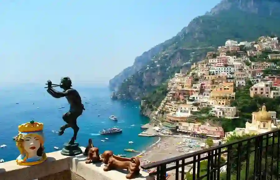 Positano waterfront and hillside buildings