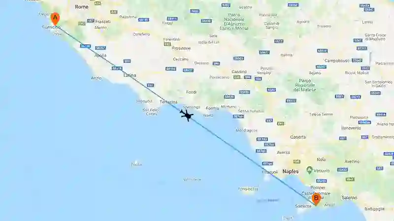 Helicopter transfer from Rome to Positano