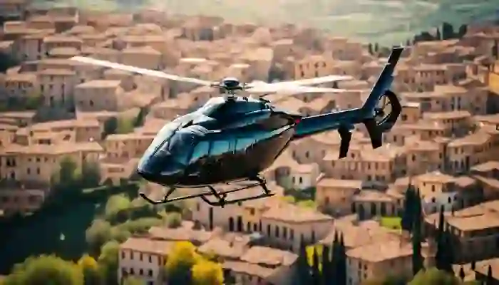 Elba Island to Siena helicopter transfer