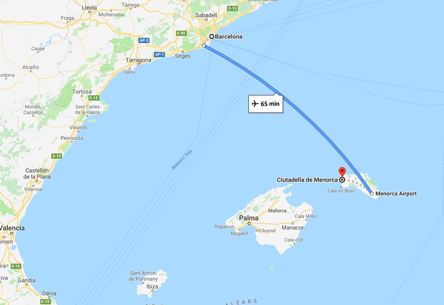Barcelona to Menorca, Spain private helicopter transfer services