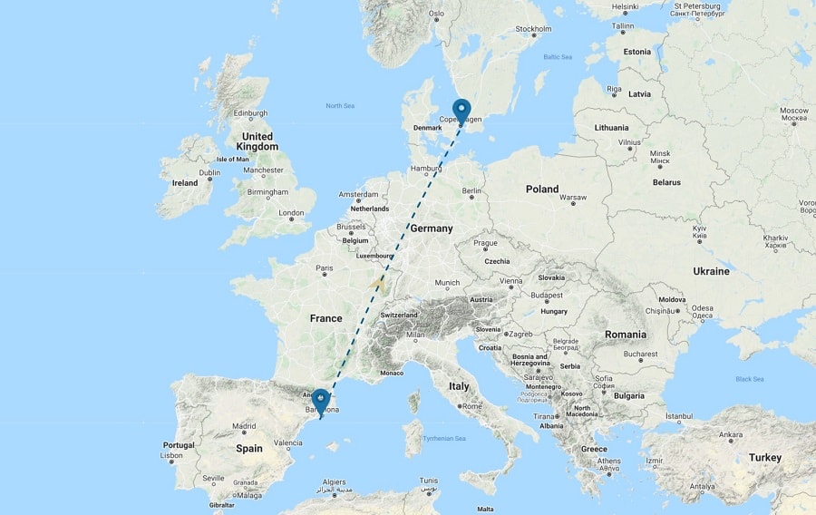 Barcelona to Copenhagen private jet charter - VIP flights