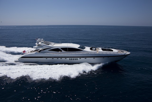 Pula luxury yacht rental Mangusta 130